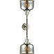 Franklin Restoration Large Bell 2 Light 18 inch Brushed Satin Nickel Bath Vanity Light Wall Light in Silver Plated Mercury Glass, Franklin Restoration