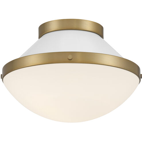 Xander 1 Light 12.25 inch Vibrant Gold and White Flush Mount Ceiling Light