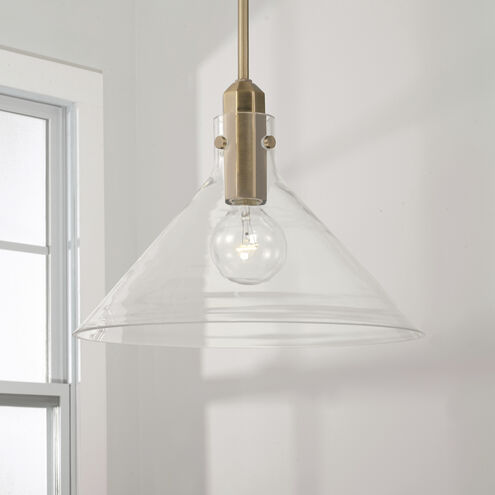 Greer 1 Light 14 inch Aged Brass Pendant Ceiling Light