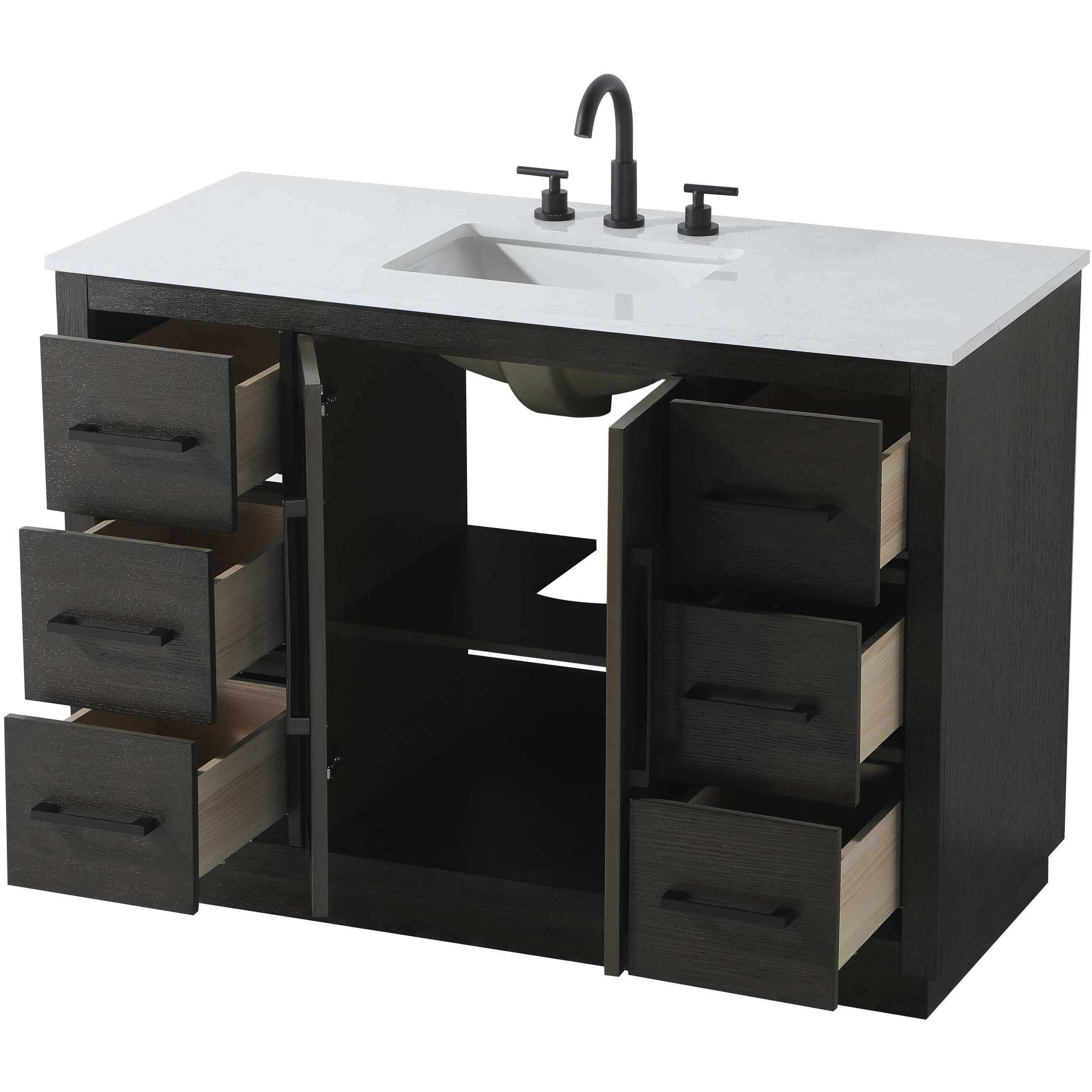 Chase 48 X 34 inch Chocolate Oak Bathroom Vanity Cabinet