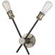Tribeca Wall Light in Matte Black and Satin Brass