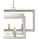 Middleton 11 Light 54 inch Contemporary Silver Leaf Linear Chandelier Ceiling Light