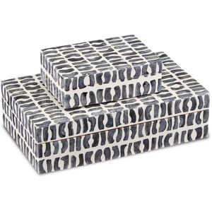 Charcoal 11 inch Charcoal/White Boxes, Set of 2