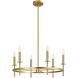 Contemporary 4 Light 30 inch Natural Brass Chandelier Ceiling Light