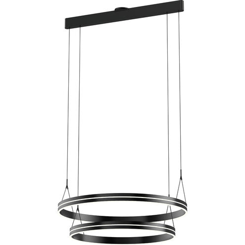 Athena 2 Light 32 inch Satin Brushed Black Pendant Ceiling Light