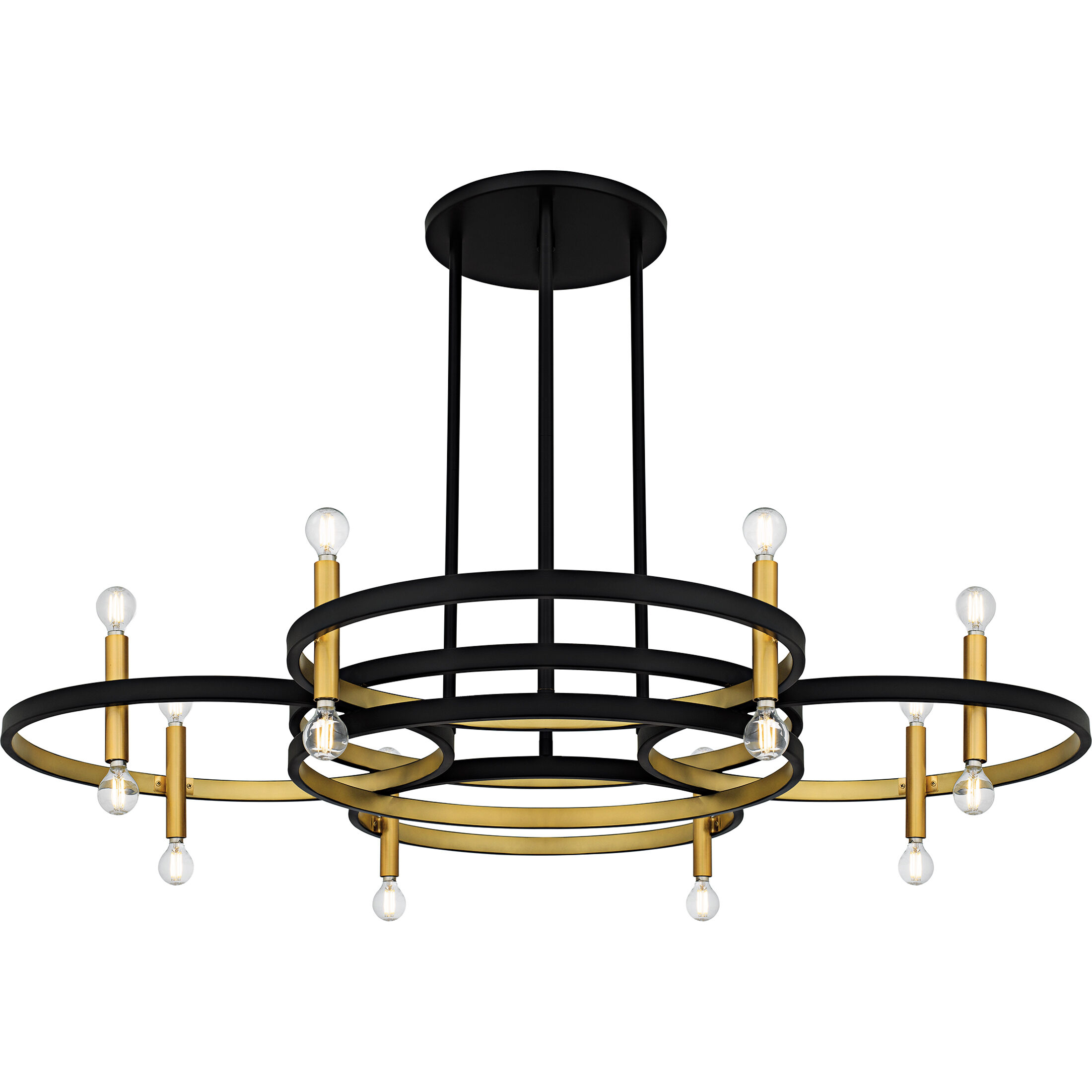 Winsland 16 Light 50 inch Matte Black Chandelier Ceiling Light