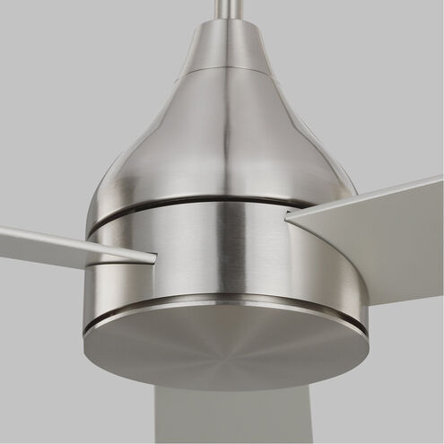 Streaming 60 inch Brushed Steel with Silver/American Walnut reversible blades Indoor/Outdoor Smart Ceiling Fan
