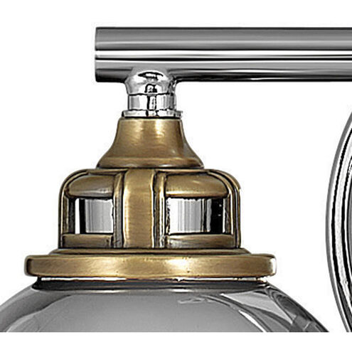 Fletcher 2 Light 16 inch Polished Nickel with Heritage Brass Vanity Light Wall Light