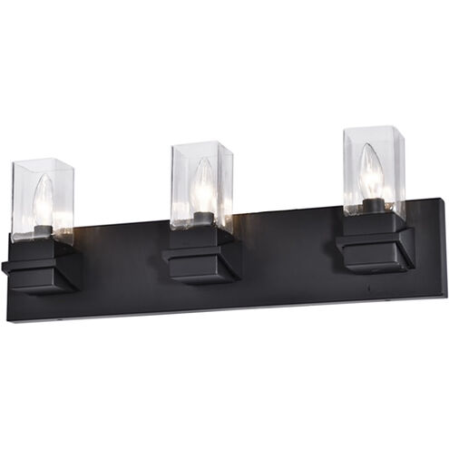 Veronica 3 Light 24 inch Matte Black Vanity Light Wall Light