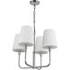 Alora Mood Plisse 4 Light 22.5 inch Chrome/Opal Matte Glass Chandelier Ceiling Light