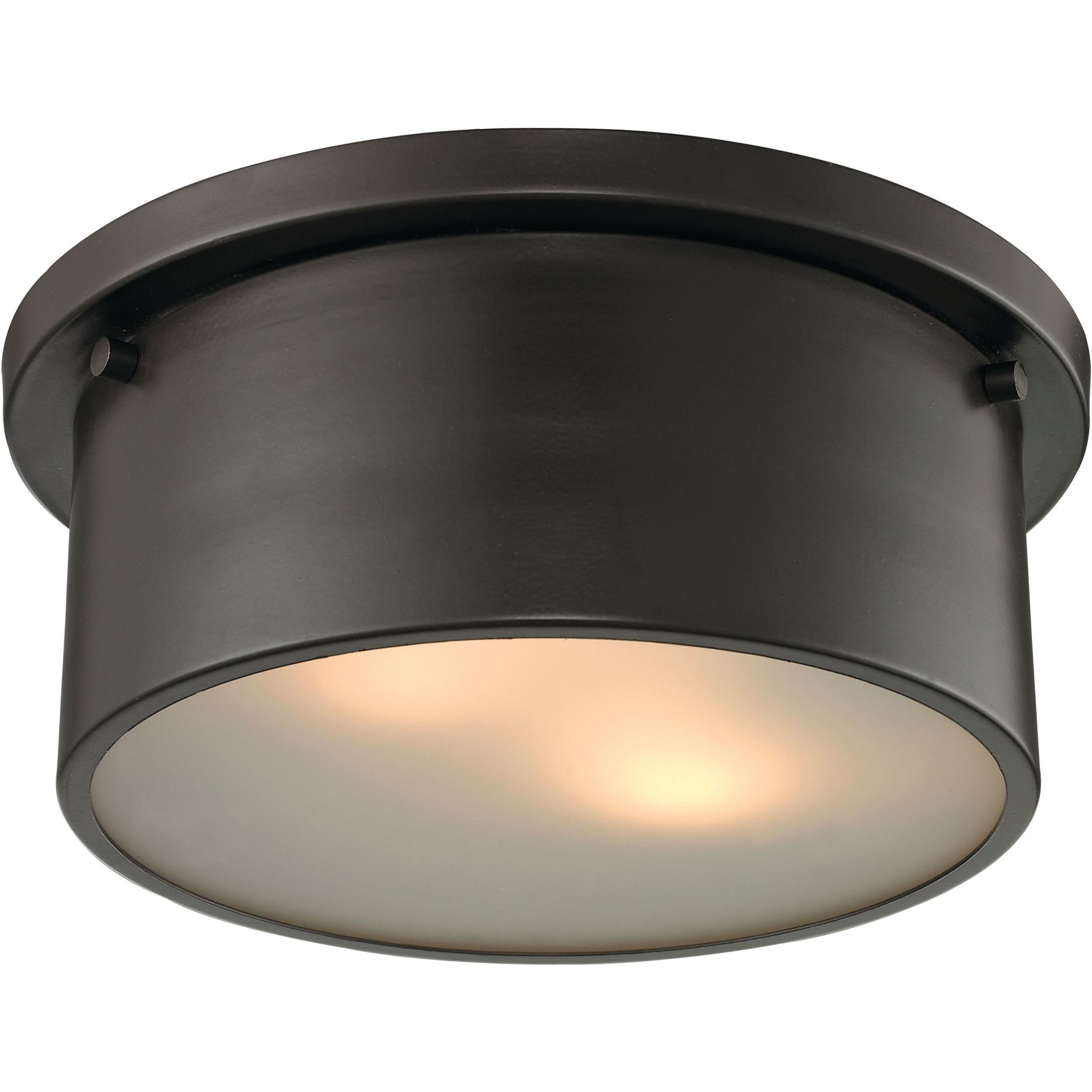 Simpson 2 Light 10 inch Oil Rubbed Bronze Flush Mount Ceiling Light
