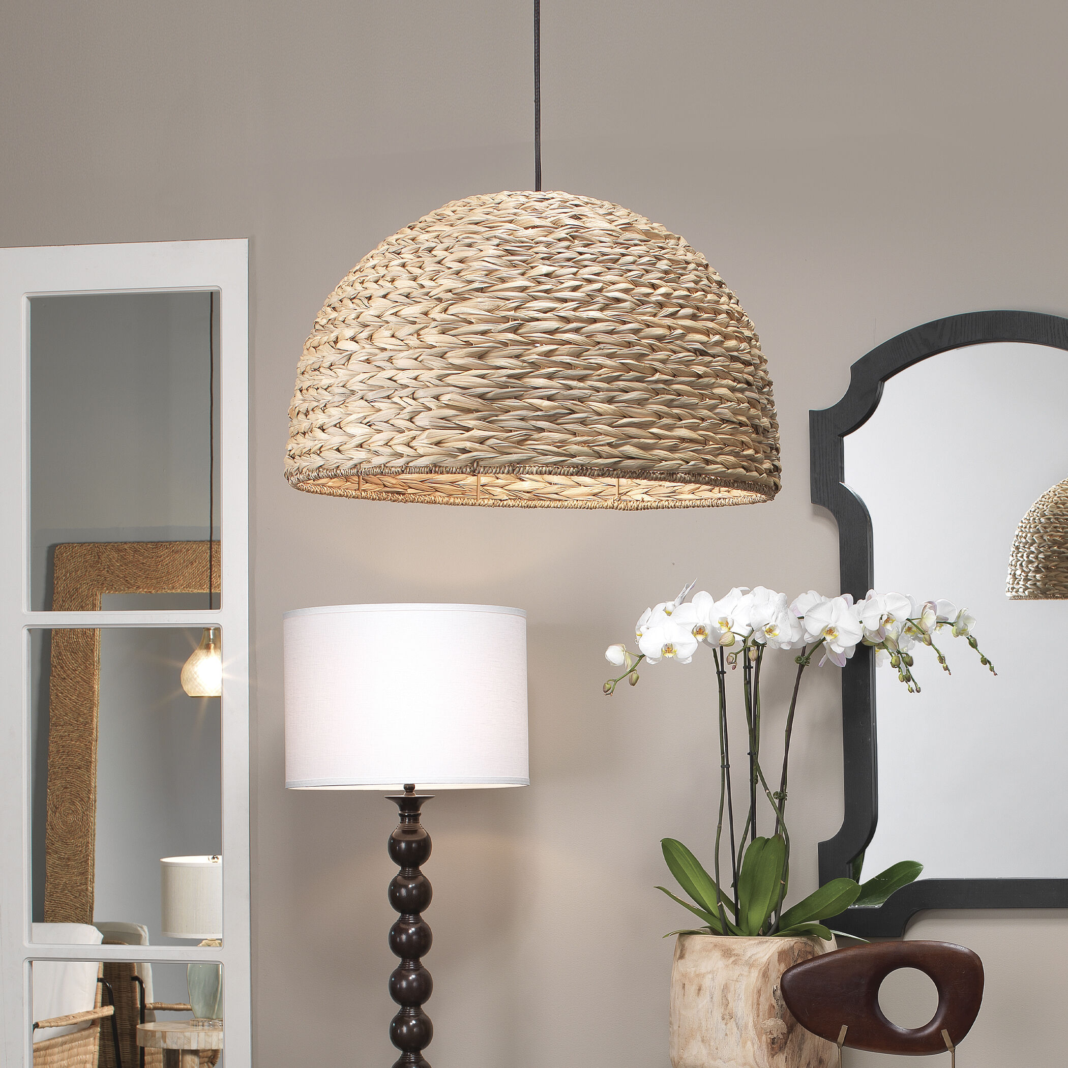 Shoreline 1 Light 22 inch Natural Pendant Ceiling Light