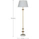 Avery 70.75 inch Aged Brass and Beige Linen with Light Beige Marble Floor Lamp Portable Light