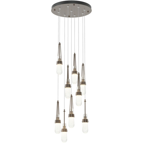 Link 9 Light 20.5 inch Bronze Pendant Ceiling Light in Clear Bubble, Round