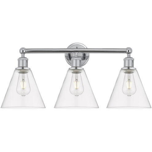 Berkshire 3 Light 26 inch Polished Chrome Bath Vanity Light Wall Light in Clear