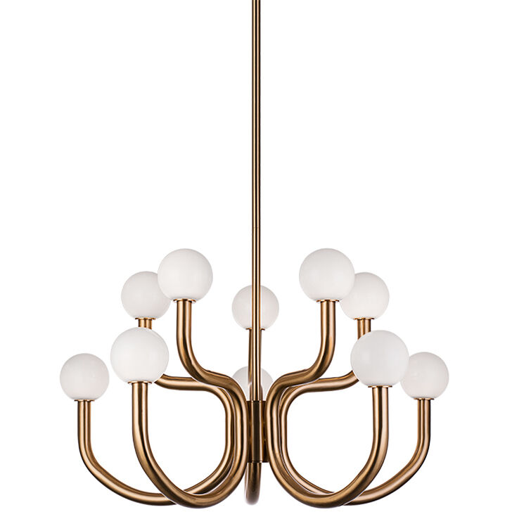 Joelle 10 Light 28.88 inch Aged Gold Brass Pendant Ceiling Light