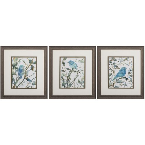 Florals Collection Blue Framed Art