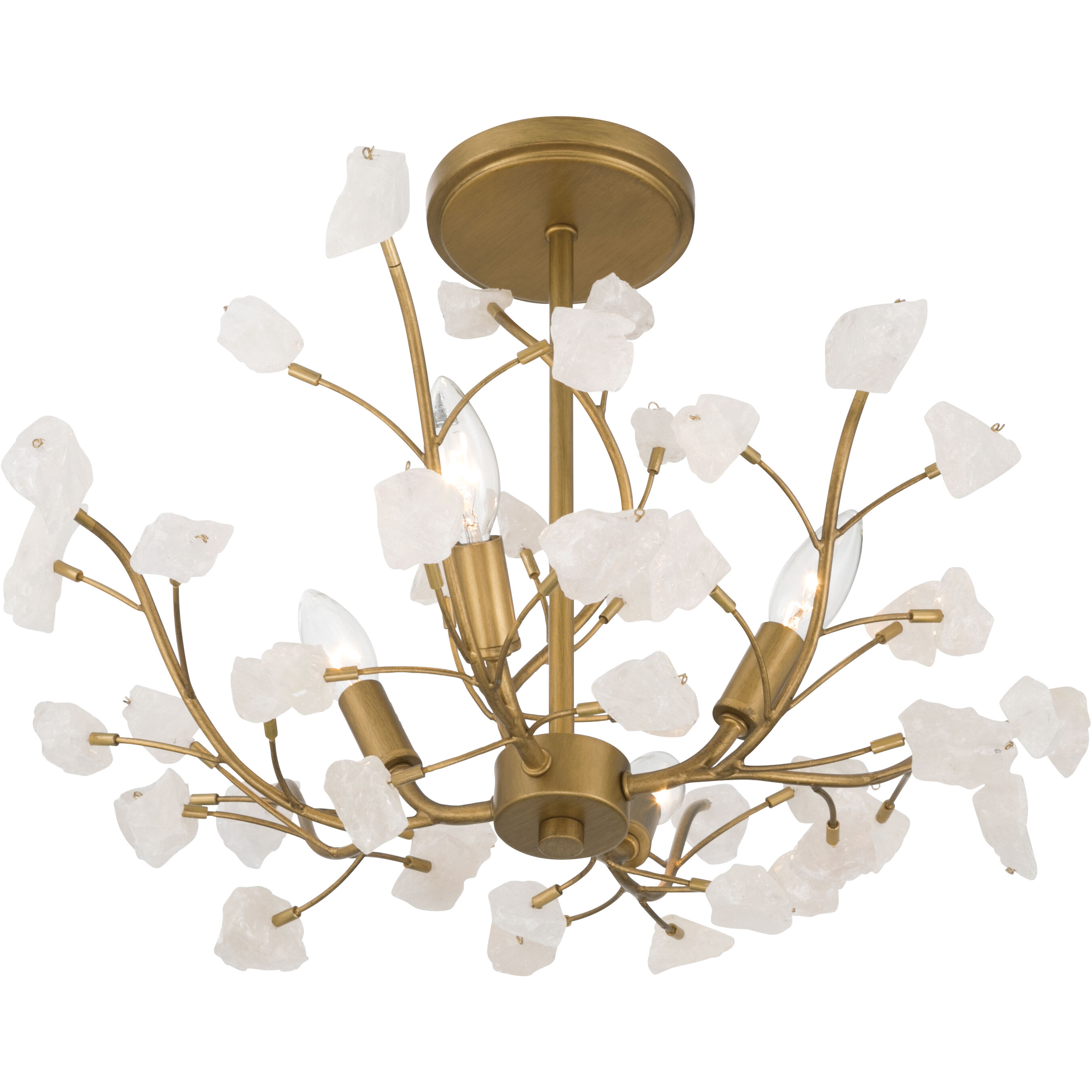 Ramus 4 Light 22 inch Painted Legacy Brass Semi-Flush Mount Ceiling Light