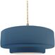 Radiance Collection - Tier Pendant Ceiling Light in Brushed Brass, Replaceable Bulb, Beige Twist Cord, Midnight Sky/Matte White, 14.5W x 5.25H, Form+Finish+Function