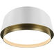 Salvo LED 9 inch White and Aged Brass Flush Mount Ceiling Light in 3500K, White/Aged Brass, dweLED