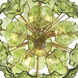 Esme 9 Light 22.5 inch Aged Brass Chandelier Ceiling Light in Floral Glass Petals Green