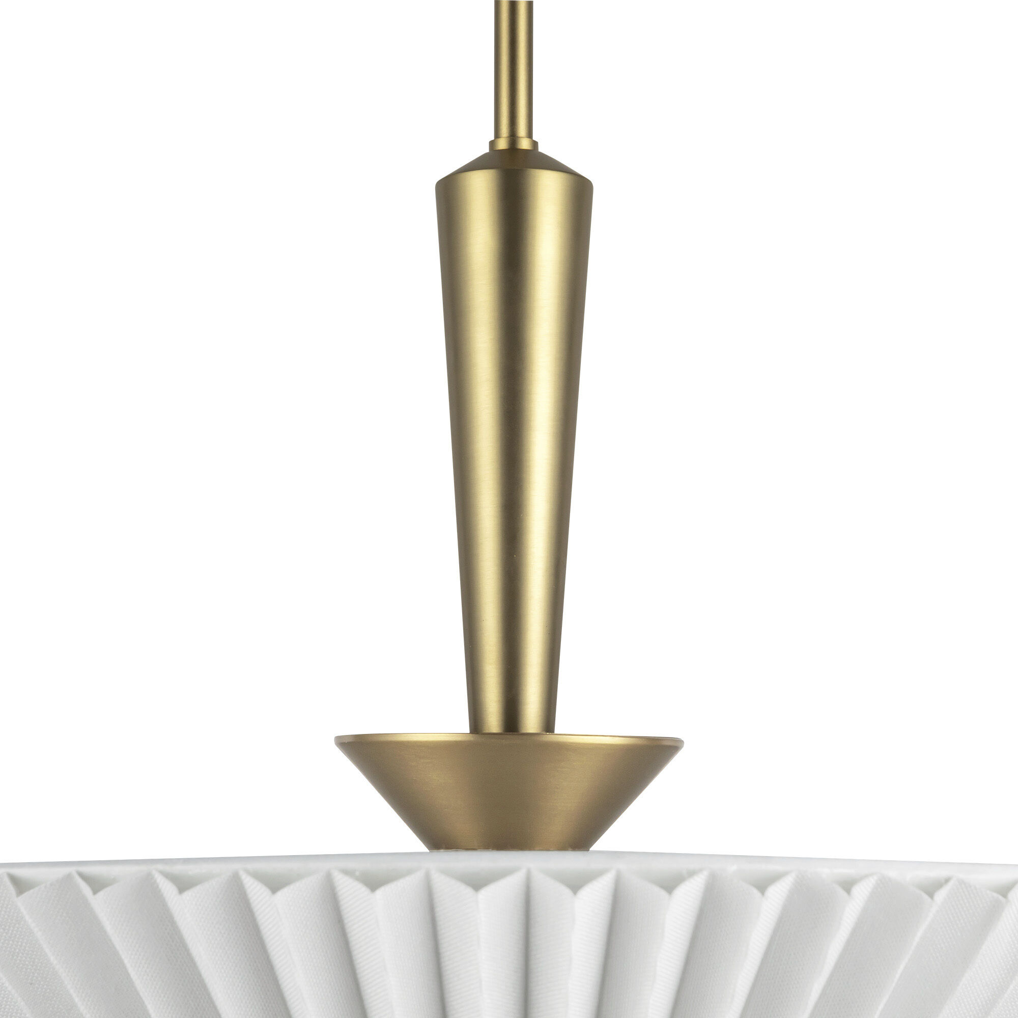 Alora Mood Bridgette Pendant Ceiling Light in Brushed Gold and Folded White, Linen Shade
