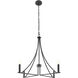Contemporary 4 Light 30 inch Matte Black Chandelier Ceiling Light