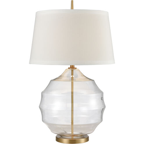 Nest 33 inch 150 watt Clear with Aged Brass Table Lamp Portable Light