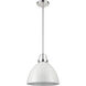 Somerville 1 Light 12 inch Gloss White with Polished Nickel Pendant Ceiling Light in Gloss White/Polished Nickel
