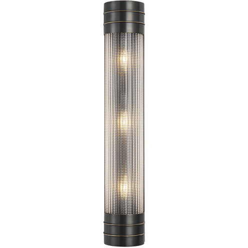 Willard 3 Light 4.38 inch Urban Bronze Bath Vanity Light Wall Light in Clear Prismatic Glass