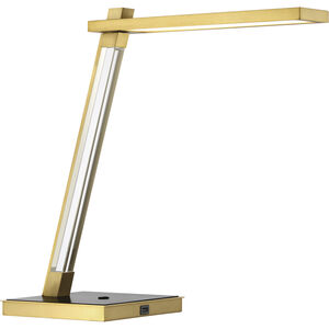 Sauvity 20.25 inch 18.00 watt Soft Brass and Coal Table Lamp Portable Light