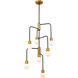 Neutra 7 Light 23 inch Matte Black/Foundry Brass Chandelier Ceiling Light