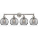 Edison Athens Deco Swirl 4 Light 35 inch Satin Nickel Bath Vanity Light Wall Light