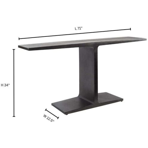 Anvil 71 X 12.5 inch Black Console Table