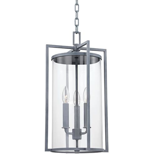 Percy 3 Light 11 inch Weathered Zinc Outdoor Pendant