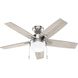 Anisten 44 inch Brushed Nickel with Matte Nickel/Light Grey Oak Blades Ceiling Fan