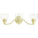 Montgomery 3 Light 23 inch Satin Brass Vanity Sconce Wall Light