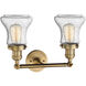 Franklin Restoration Bellmont LED 17 inch Brushed Brass Bath Vanity Light Wall Light in Seedy Glass, Franklin Restoration