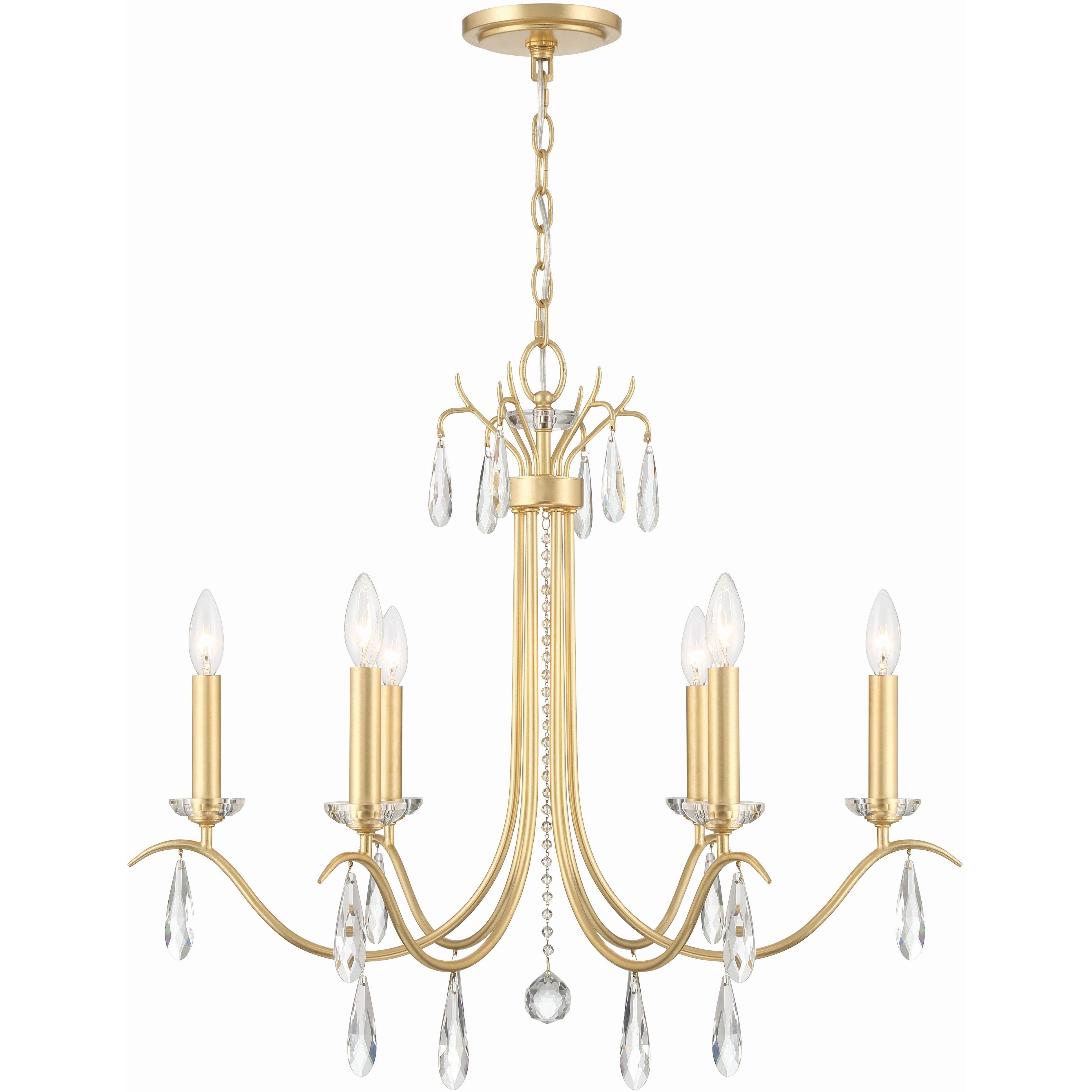 Rollins 6 Light 28 inch Antique Gold Chandelier Ceiling Light