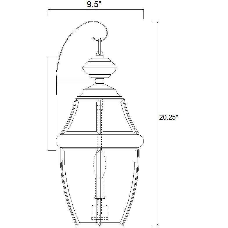 Westover 2 Light 20.25 inch Black Outdoor Wall Light