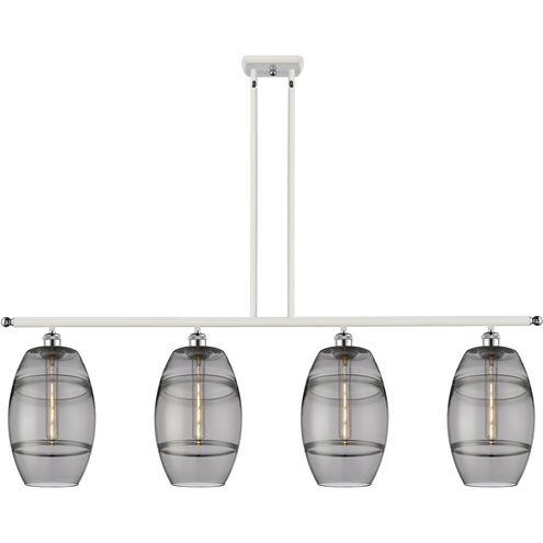 Ballston Vaz 4 Light 48 inch White Polished Chrome Stem Hung Island Light Ceiling Light
