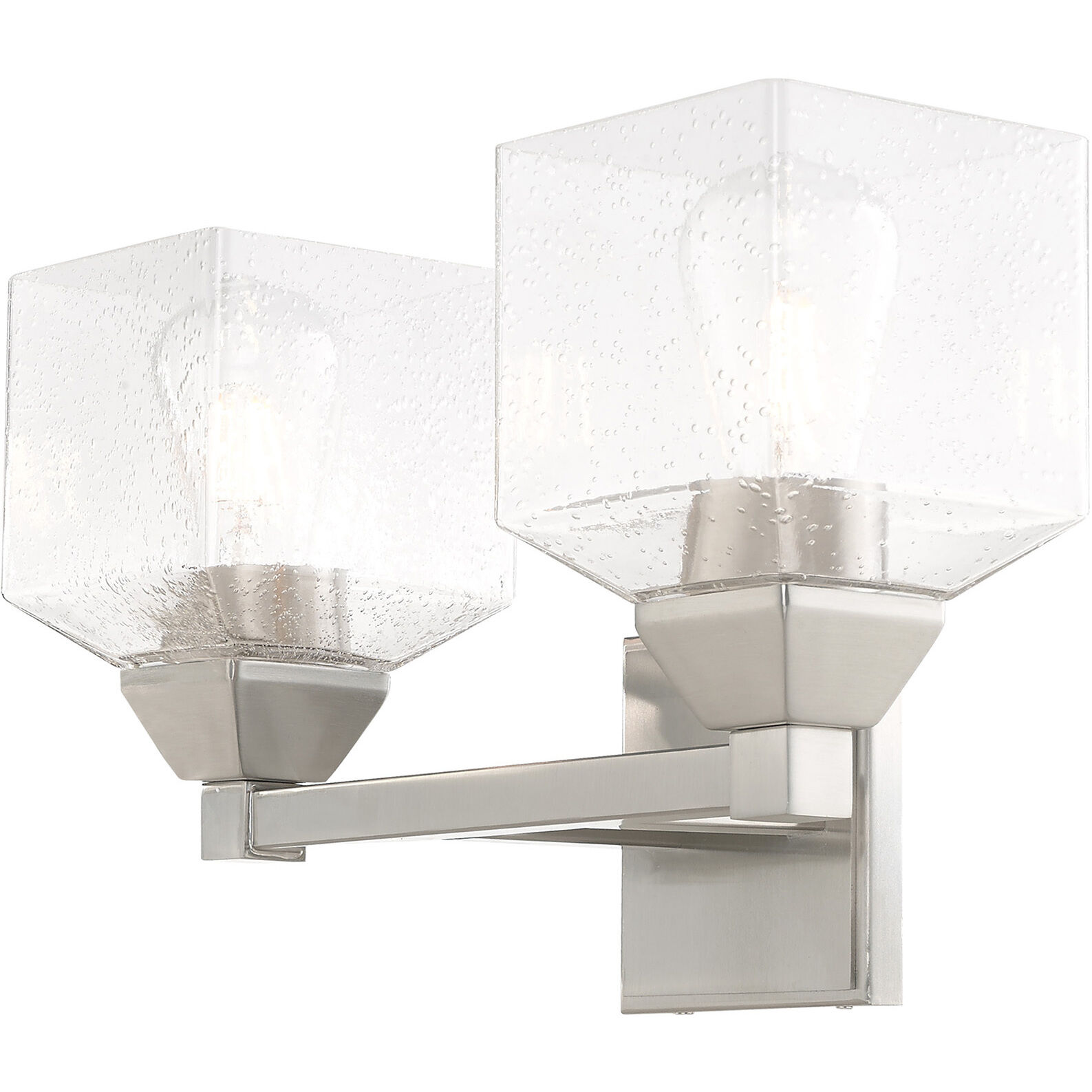 Aragon 2 Light 15 inch Brushed Nickel Bath Vanity Wall Light