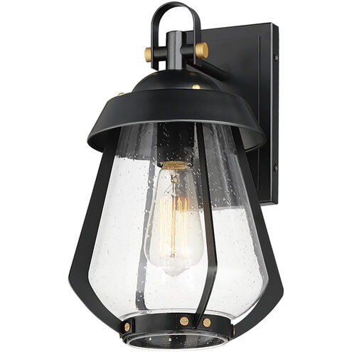 Mariner 1 Light 14.5 inch Black with Antique Brass Outdoor Wall Mount, Medium