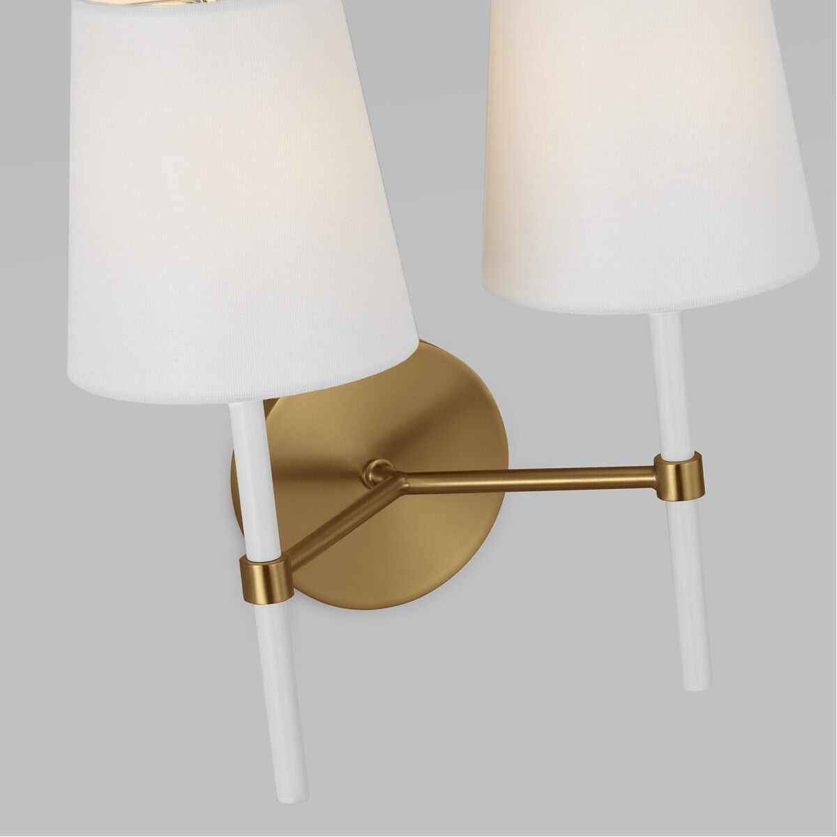 kate spade new york Monroe Wall Sconce Wall Light in Burnished Brass / Gloss White