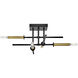 Hux 4 Light 20 inch Black with Lacquered Brass Semi-flush Mount Ceiling Light
