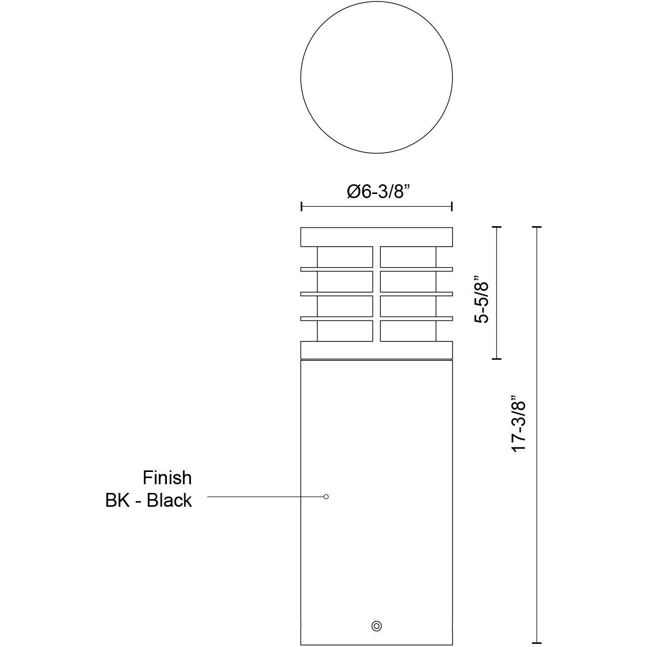 Blaine 120 24 watt Black Exterior Bollard