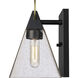 Dewitt 1 Light 10.5 inch Matte Black with Gold accent Exterior Wall Lantern