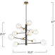 Aurelia LED 33.5 inch Black and Brushed Brass Chandelier Ceiling Light