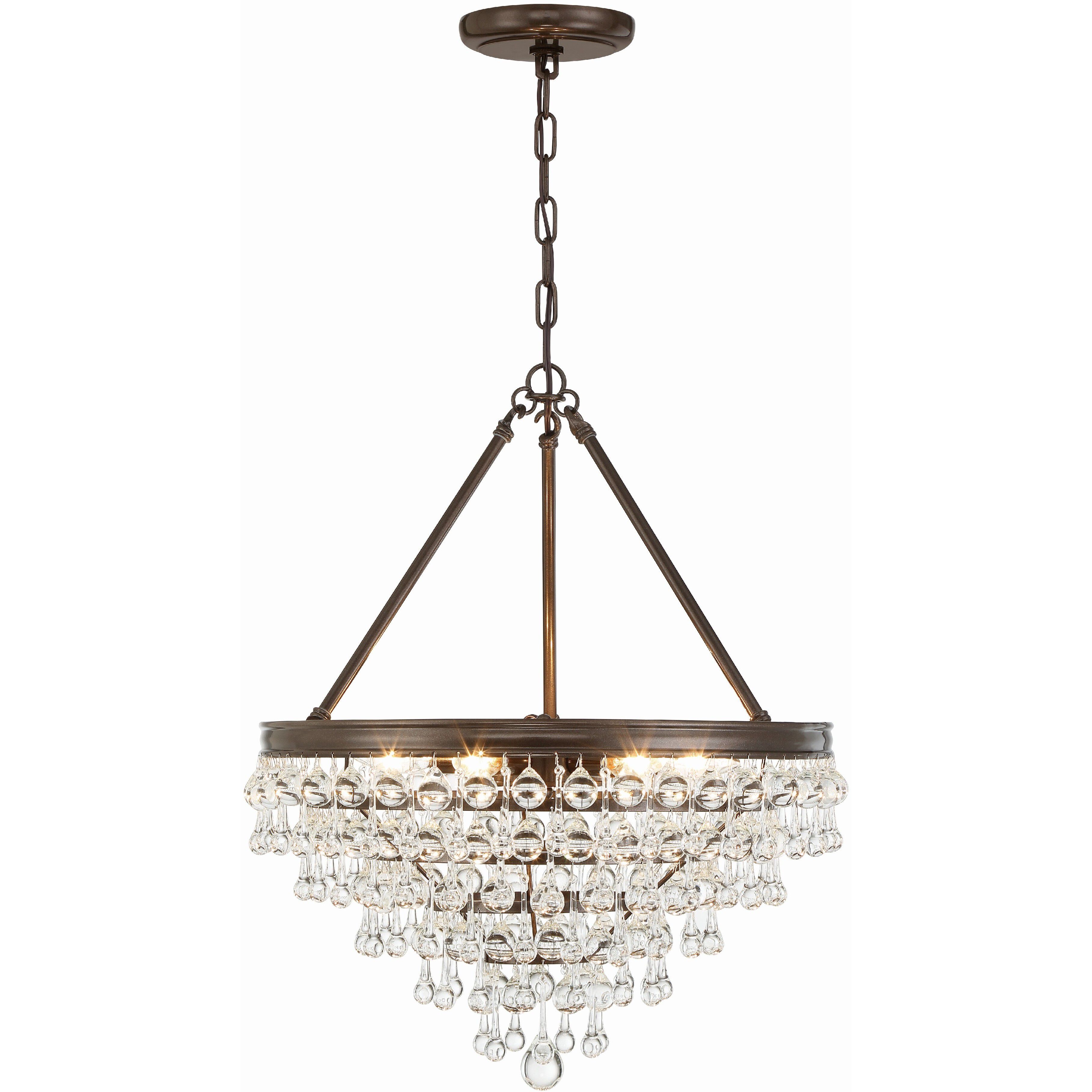 Calypso 6 Light 20 inch Vibrant Bronze Chandelier Ceiling Light