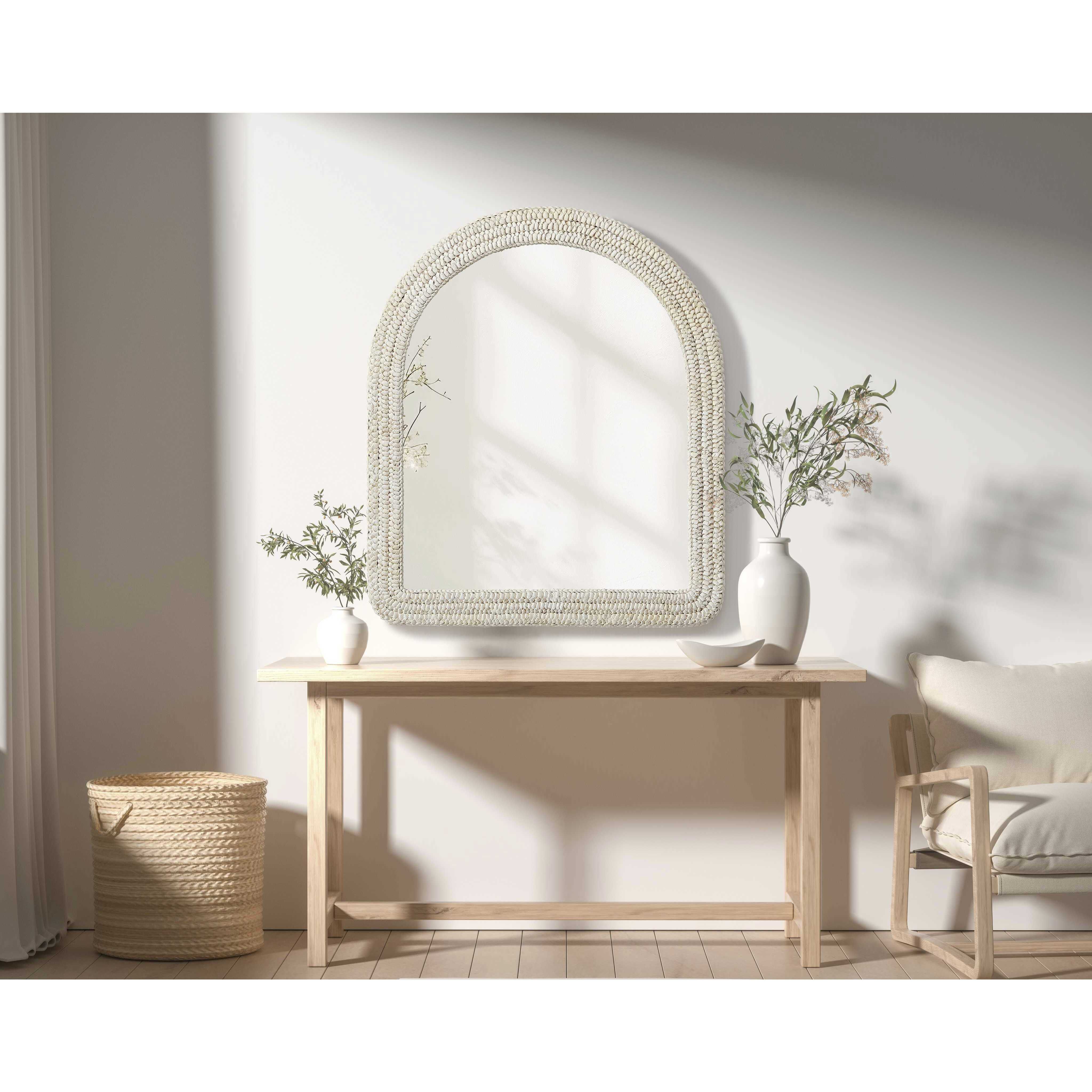 Marlowe 42 X 36 inch Linen White Mirror